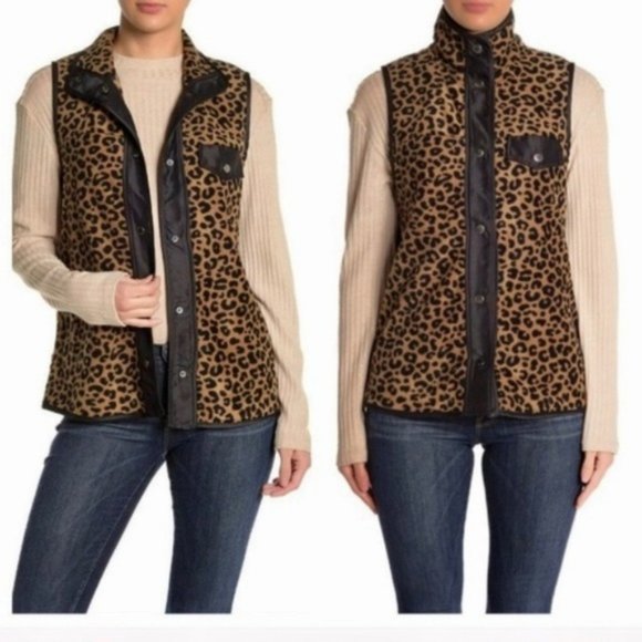 Leopard Print Fleece Vest - Picture 1 of 1